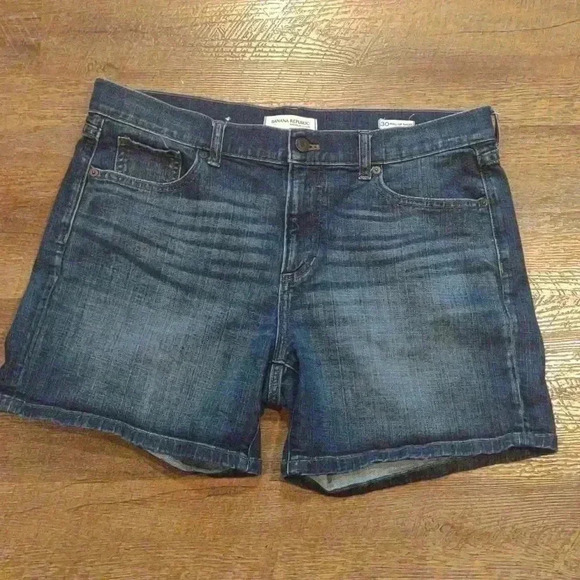 Banana Republic‎ roll-up short denim blue women's size 30 - Picture 2 of 5